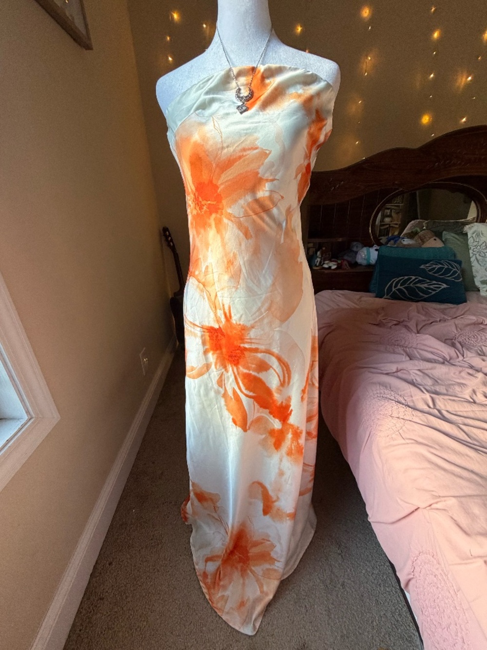 Vibrant cream-and-orange floral maxi dress from Australian label Paper Heart